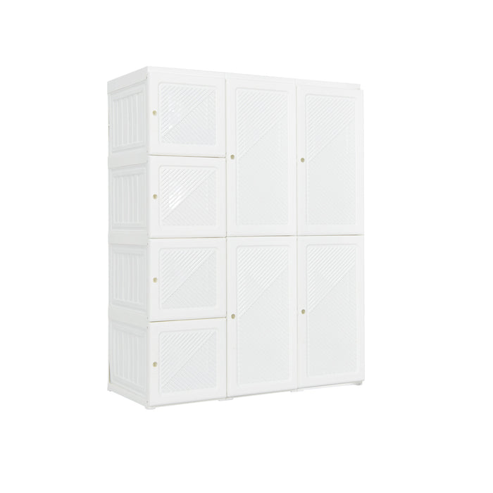 Clothes Foldable Armoire Wardrobe Closet with 12 Cubby Storage