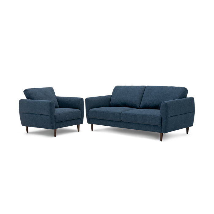 Modern Upholstered Accent Chair Single Sofa Armchair-Navy