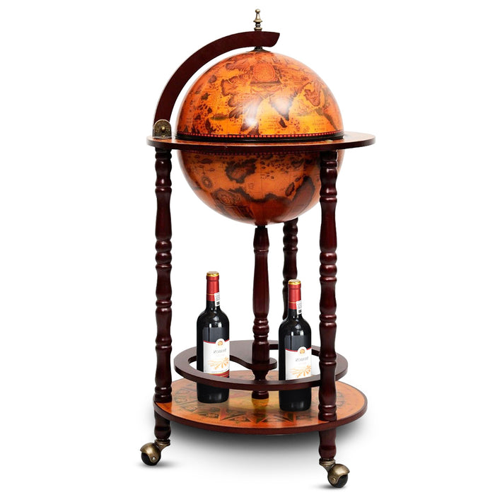 16th Century Wood Globe Wine Bar Stand