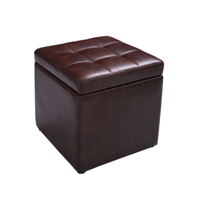 16 Inch Ottoman Pouffe Storage Box Lounge Seat Footstools