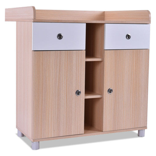 Baby Changing Table Nursery Diaper Station with 2 Drawers