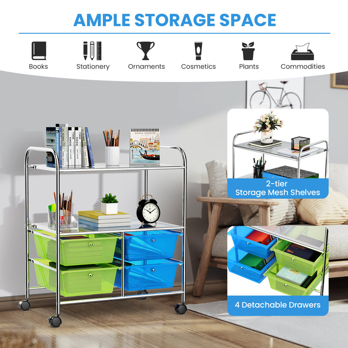 4 Drawers Rolling Storage Cart