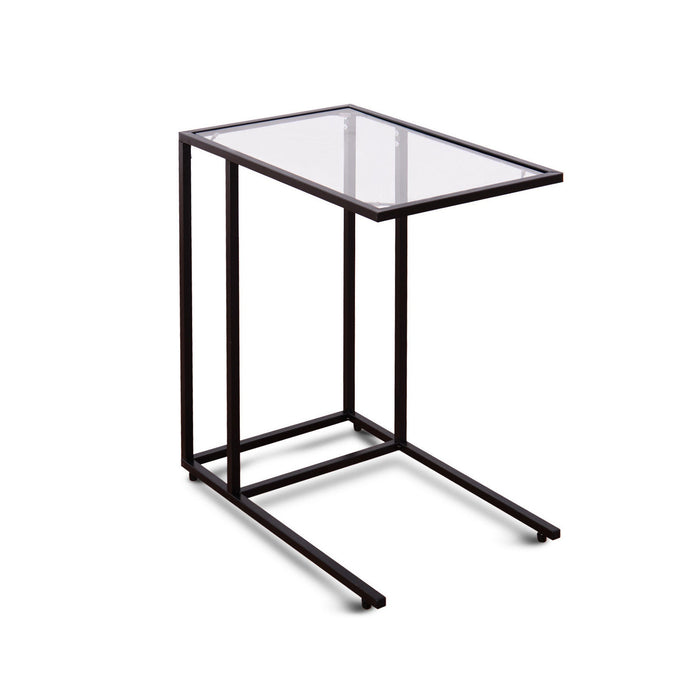 Sofa End Table Coffee Side Table with Glass Top