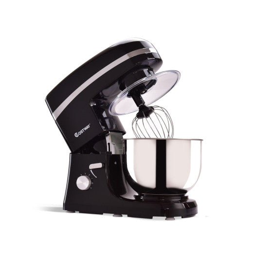 800 W 5.3 Quart Electric Food Stand Mixer with Stainless Steel Bowl-Black