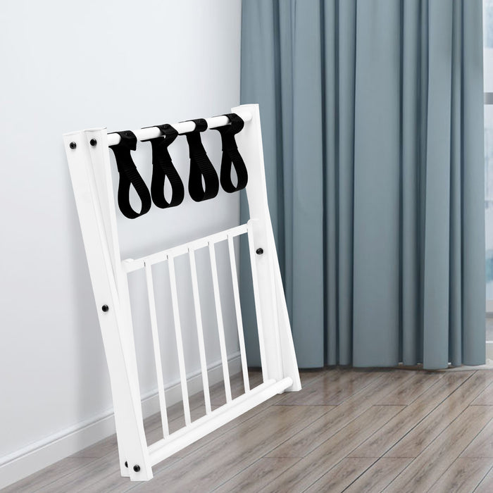 Set of 2 Folding Metal Luggage Rack Suitcase-White