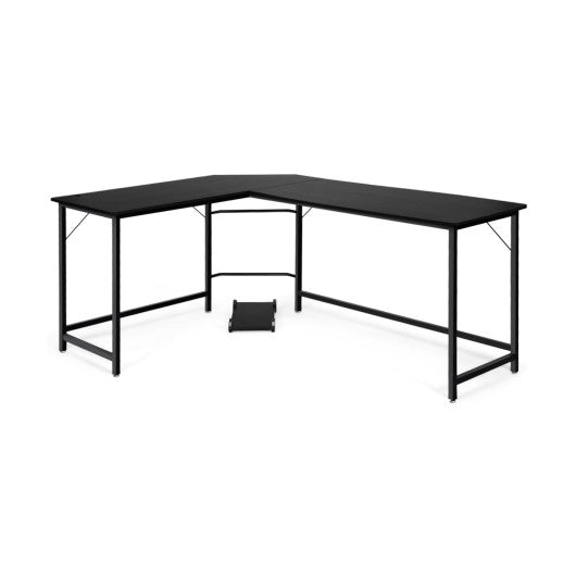 L Shaped Desk Corner Computer Desk PC Laptop Gaming Table Workstation-Black