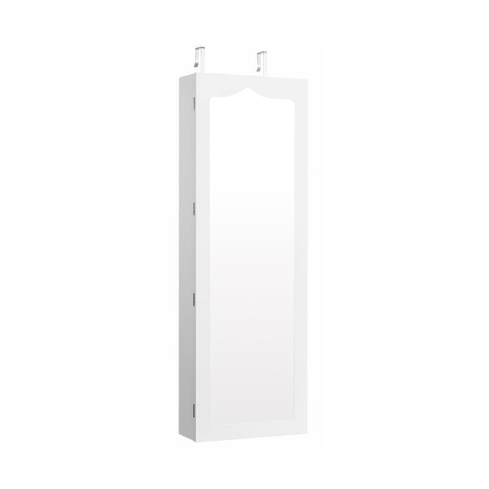 5 LEDs Jewelry Armoire Wall Mounted / Door Hanging Mirror-White