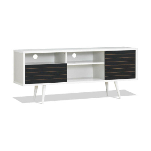 Mid-Century Modern TV Stand for TVs up to 65 Inch with Storage Shelves