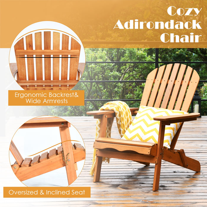 3 Pieces Adirondack Chair Set with Widened Armrest