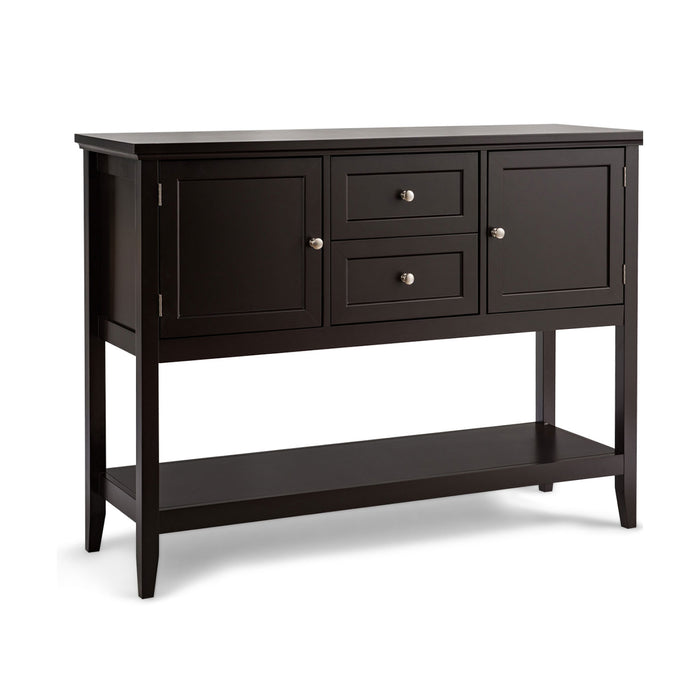 Wooden Sideboard Buffet Console Table with Drawers and Storage-Brown