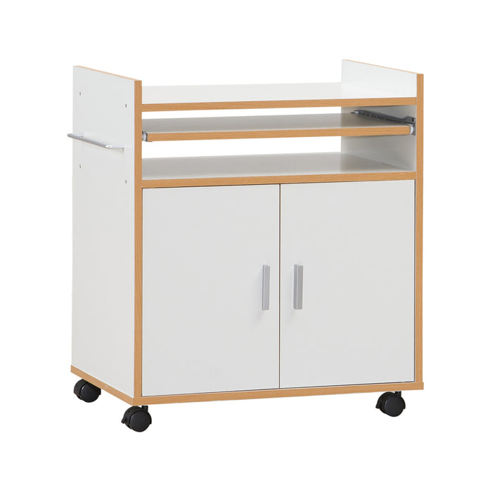 Kitchen Island on Wheels with Removable Shelf and Towel Rack