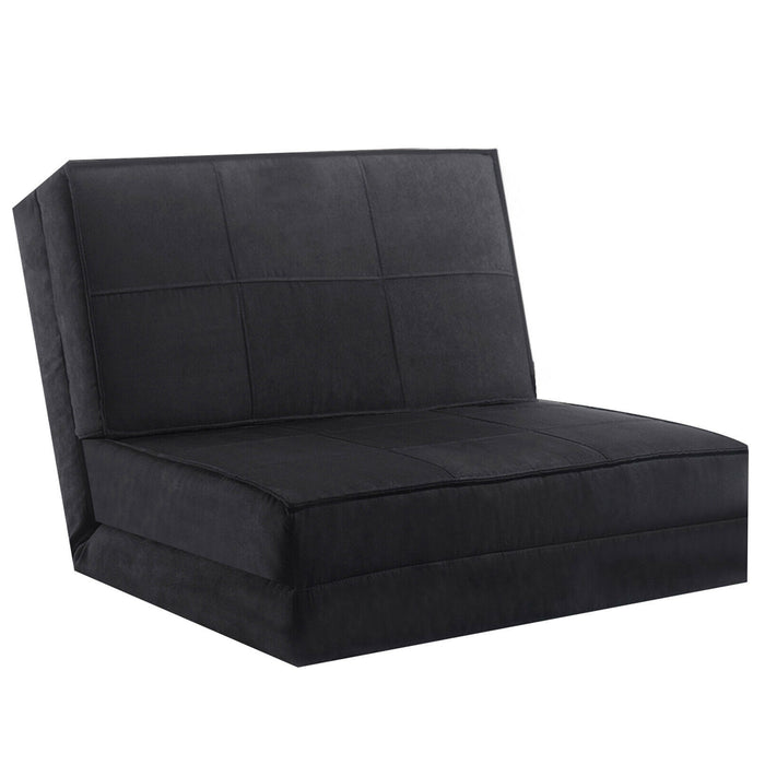 Convertible Lounger Folding Sofa Sleeper Bed-Black