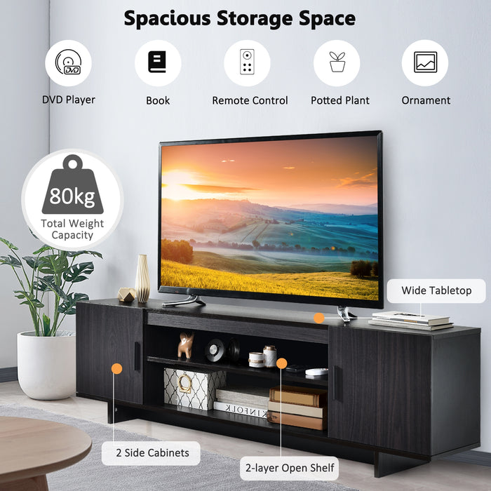 Modern Wood Universal TV Stand for TV up to 65 Inch with 2 Storage Cabinets