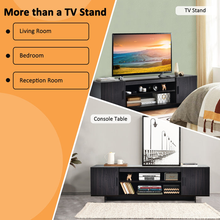 Modern Wood Universal TV Stand for TV up to 65 Inch with 2 Storage Cabinets