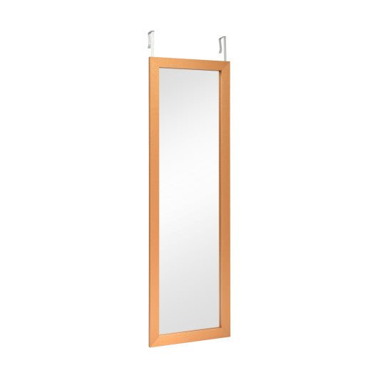 Wood Frame Full Length Hanging Mirror-Golden