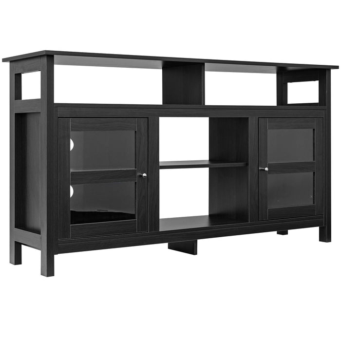 58 Inch TV Stand Entertainment Console Center with 2 Cabinets-Black