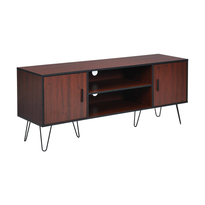 59 Inches Retro Wooden TV Stand for TVs up to 65 Inches-Brown