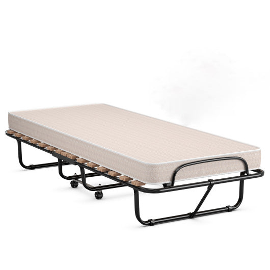 75 x 31.5 Inch Folding Guest Bed with Memory Foam Mattress for Adult