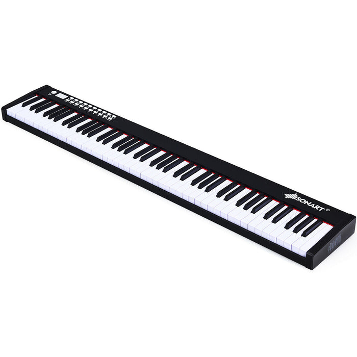 88-Key Portable Full-Size Semi-weighted Digital Piano Keyboard-Black