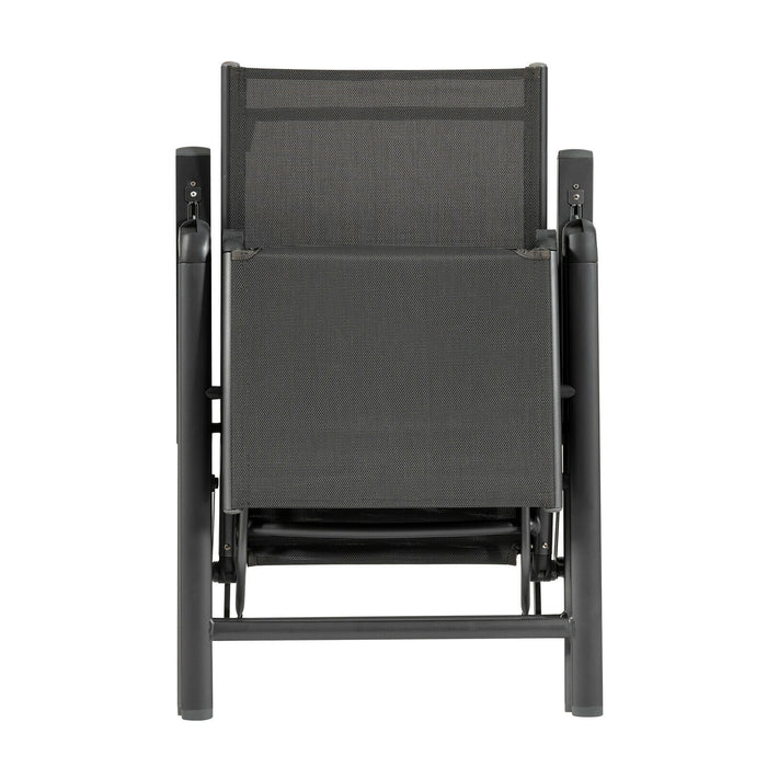 Outdoor Folding Lounge Chair with 7 Adjustable Backrest and Footrest Positions-Gray