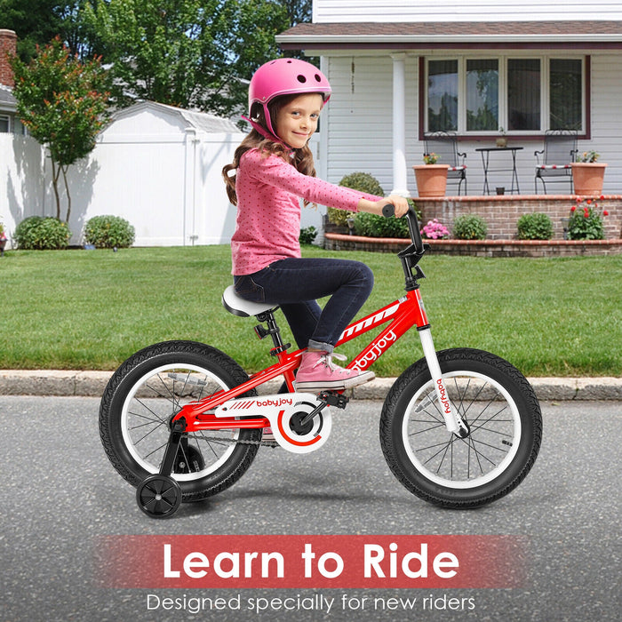 16 Inch Kids Bike Bicycle with Training Wheels for 5-8 Years Old Kids-Red