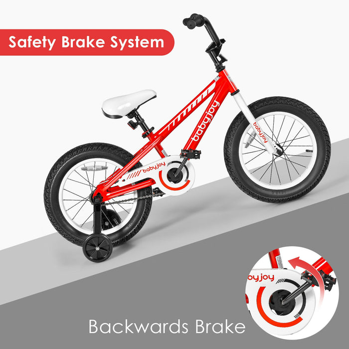 16 Inch Kids Bike Bicycle with Training Wheels for 5-8 Years Old Kids-Red