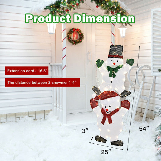 54 Inch Snowman Xmas Decorations with UL Certified Plug