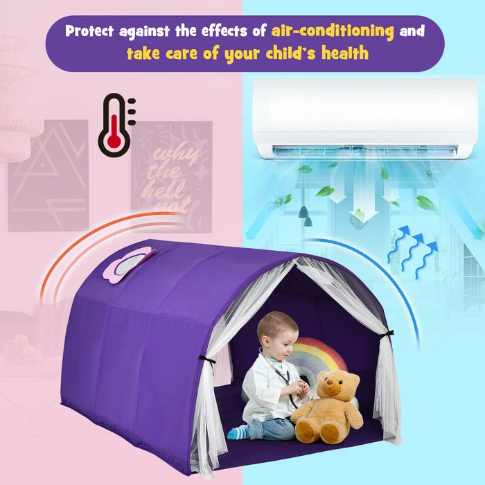 Kids Galaxy Starry Sky Dream Portable Play Tent with Double Net Curtain-Purple