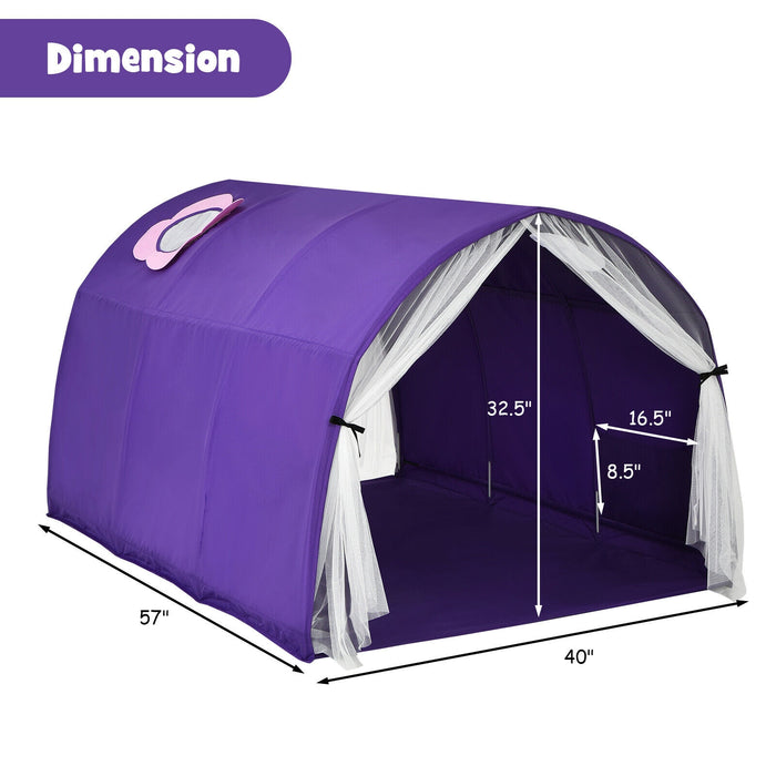 Kids Galaxy Starry Sky Dream Portable Play Tent with Double Net Curtain-Purple