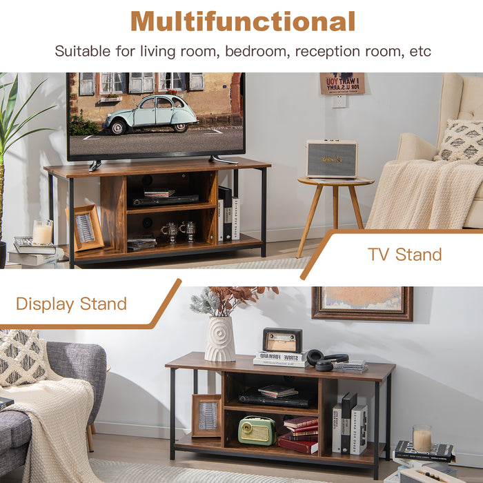 Mid-Century TV stand Media Console Table with Adjustable Shelf