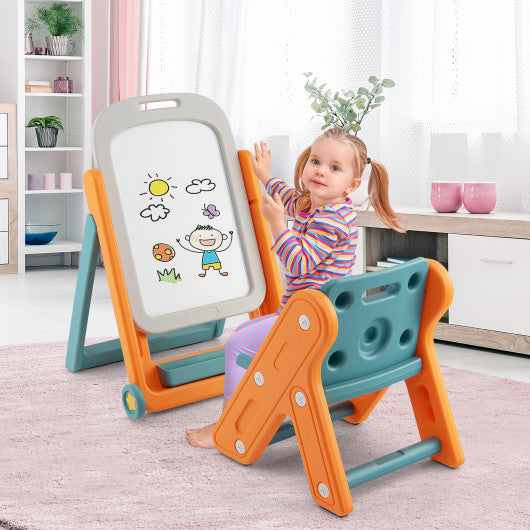 Kids Height Adjustable Art Easel Set with Chair