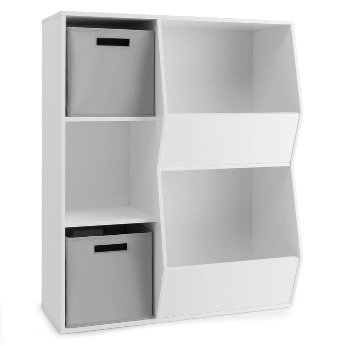 Kids Toy Storage Cabinet with Shelves-White