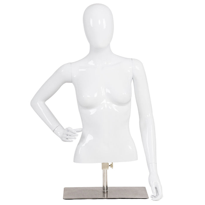 Female Mannequin Torso Adjustable Height with Metal Stand