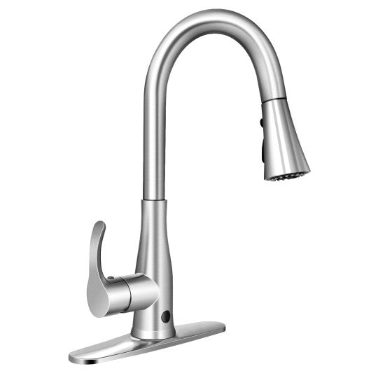 Touchless Kitchen Faucet with 360Â° Swivel Single Handle Sensor and 3 Mode Sprayer