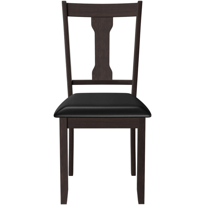 Set of 2 Dining Room Chair with Rubber Wood Frame and Upholstered Padded Seat-Coffee