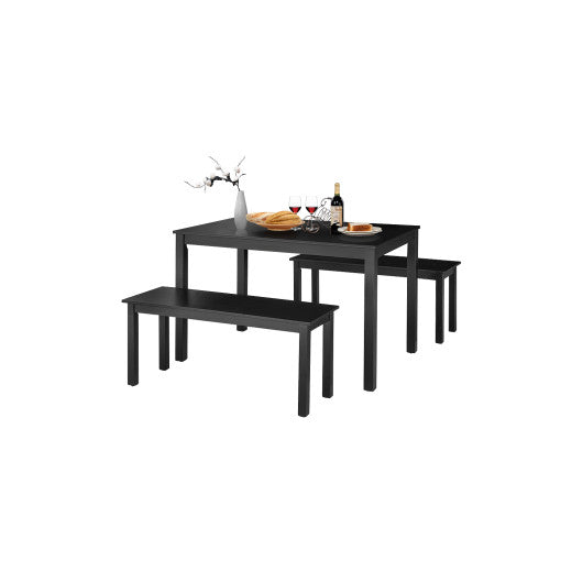 3PCS Modern Studio Collection Table Dining Set -Black