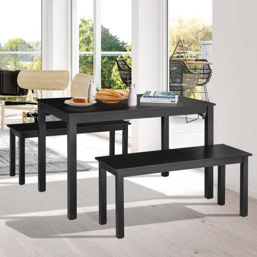 3PCS Modern Studio Collection Table Dining Set -Black