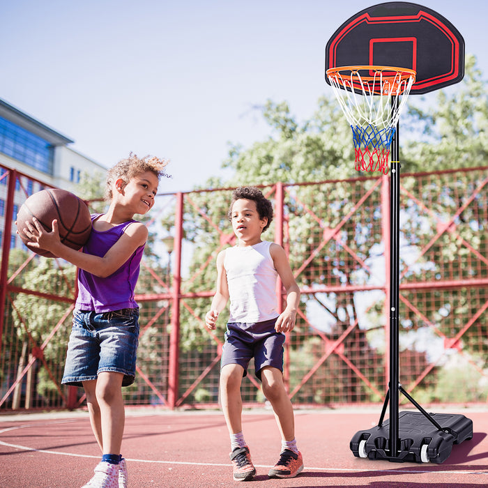 Adjustable Kids' Basketball Hoop Stand with Durable Net and Wheel