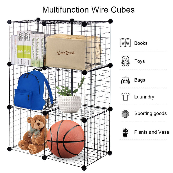 DIY 6 Metal Wire Free Standing Modular Storage Cubes