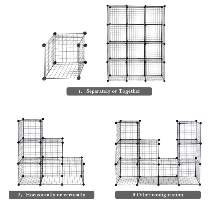 DIY 6 Metal Wire Free Standing Modular Storage Cubes