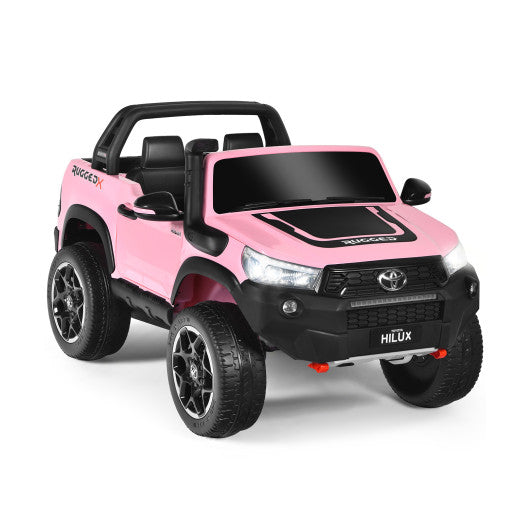 2*12V Licensed Toyota Hilux Ride On Truck Car 2-Seater 4WD with Remote Pink