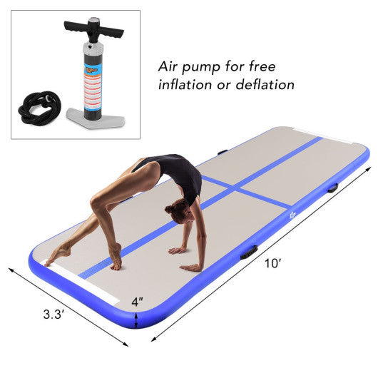 Air Track Inflatable Gymnastics Tumbling Floor Mats with Pump-Blue