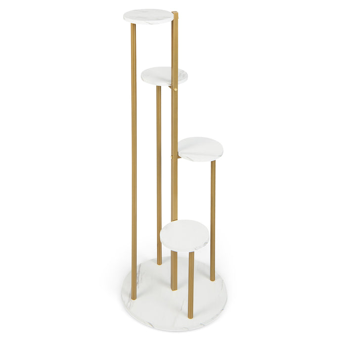 4-Tier 48.5 Inch Metal Plant Stand-White