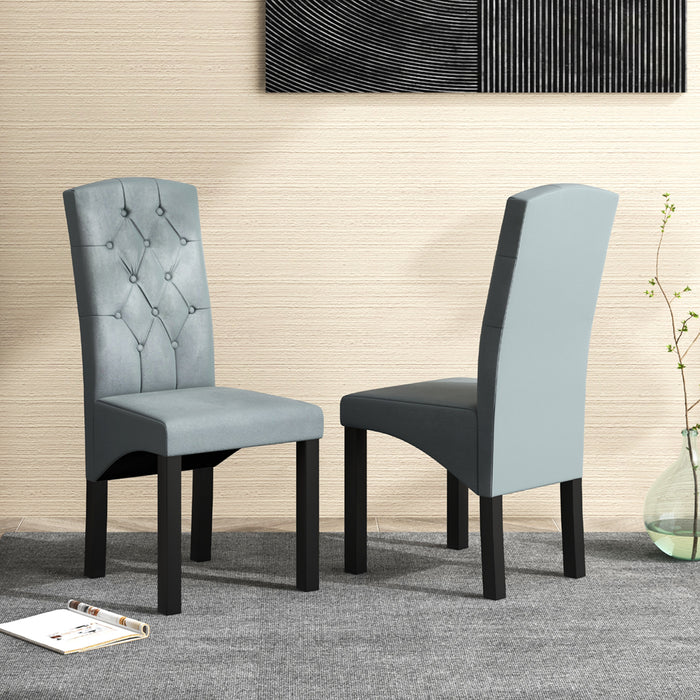 Modern Dining Chair with High Backrest High-density Sponge Cushion-Dark Gray