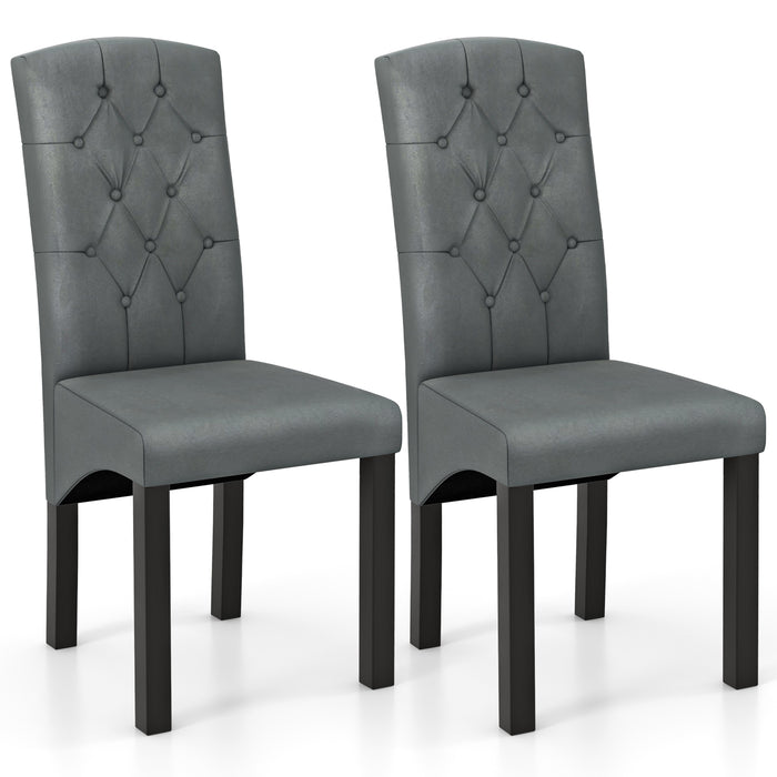 Modern Dining Chair with High Backrest High-density Sponge Cushion-Dark Gray