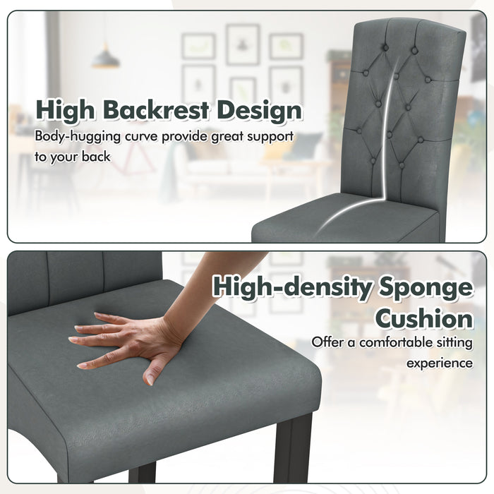 Modern Dining Chair with High Backrest High-density Sponge Cushion-Dark Gray