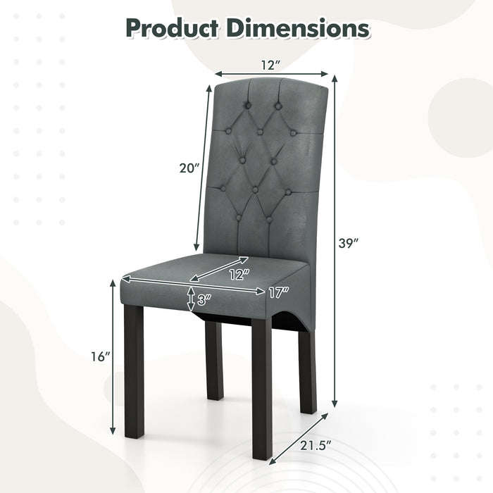 Modern Dining Chair with High Backrest High-density Sponge Cushion-Dark Gray