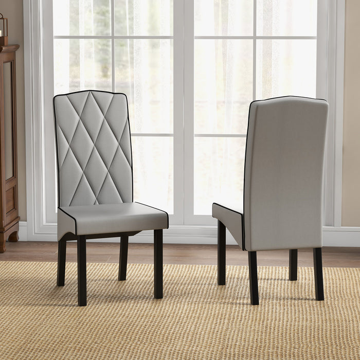 Modern Dining Chair with High Backrest High-density Sponge Cushion-Light Gray