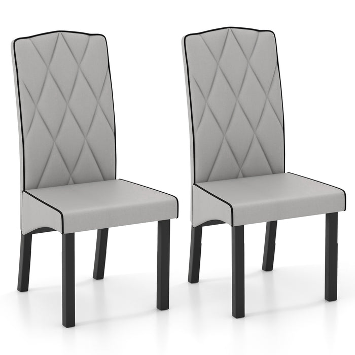 Modern Dining Chair with High Backrest High-density Sponge Cushion-Light Gray