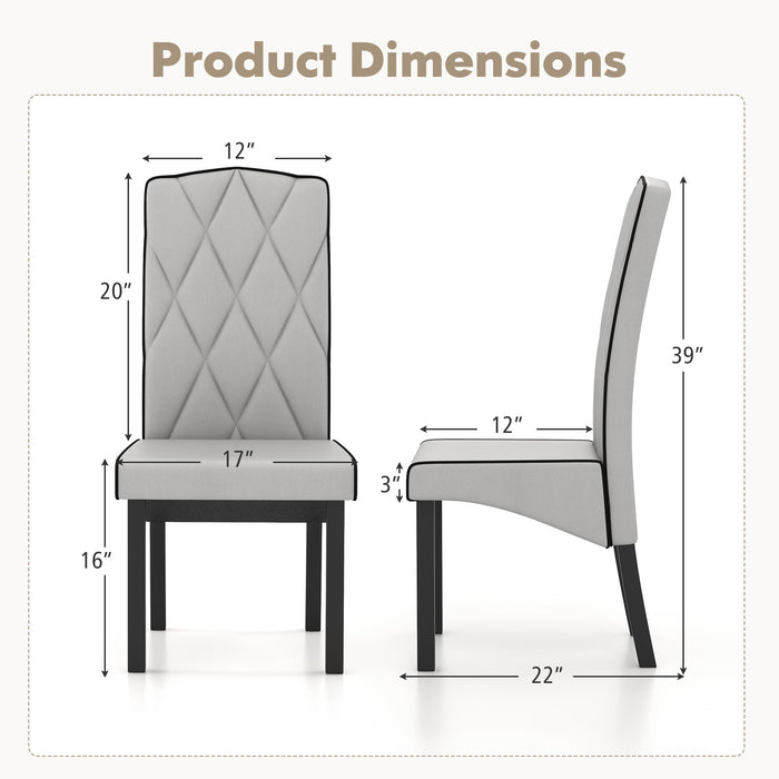 Modern Dining Chair with High Backrest High-density Sponge Cushion-Light Gray